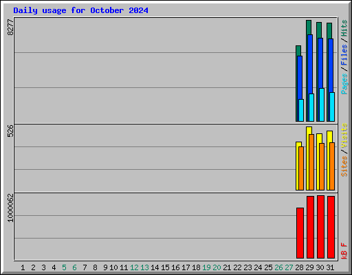 Daily usage for October 2024