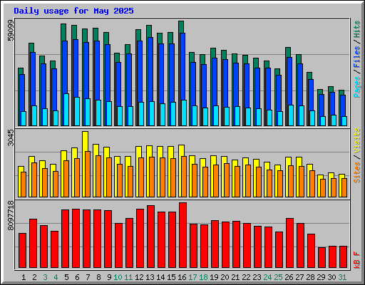 Daily usage for May 2025