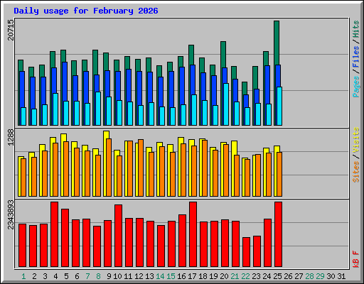 Daily usage for February 2026