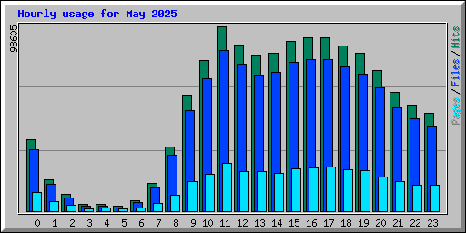 Hourly usage for May 2025